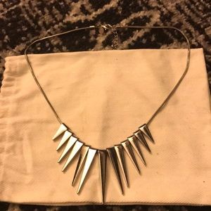 Silver spikes necklace